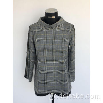 Τέλειο πλεκτό jacquard check pullover